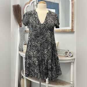 Anthropologie‎ Maeve Womens Tiana Tiered Dress V-Neck Short Sleeve Viscose XS